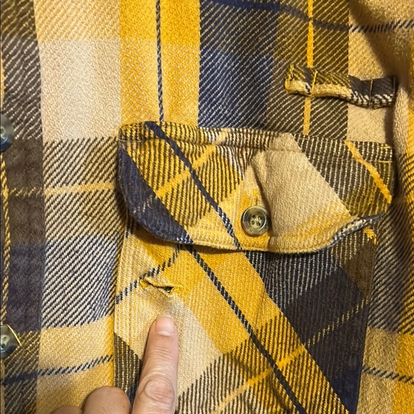 Cabela's Yellow and Purple Heavy Plaid Shirt - Picture 7 of 12